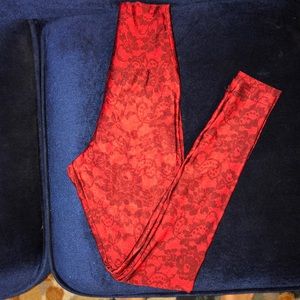 High wasted shiny floral print spandex